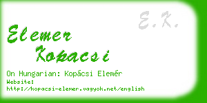 elemer kopacsi business card