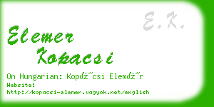 elemer kopacsi business card